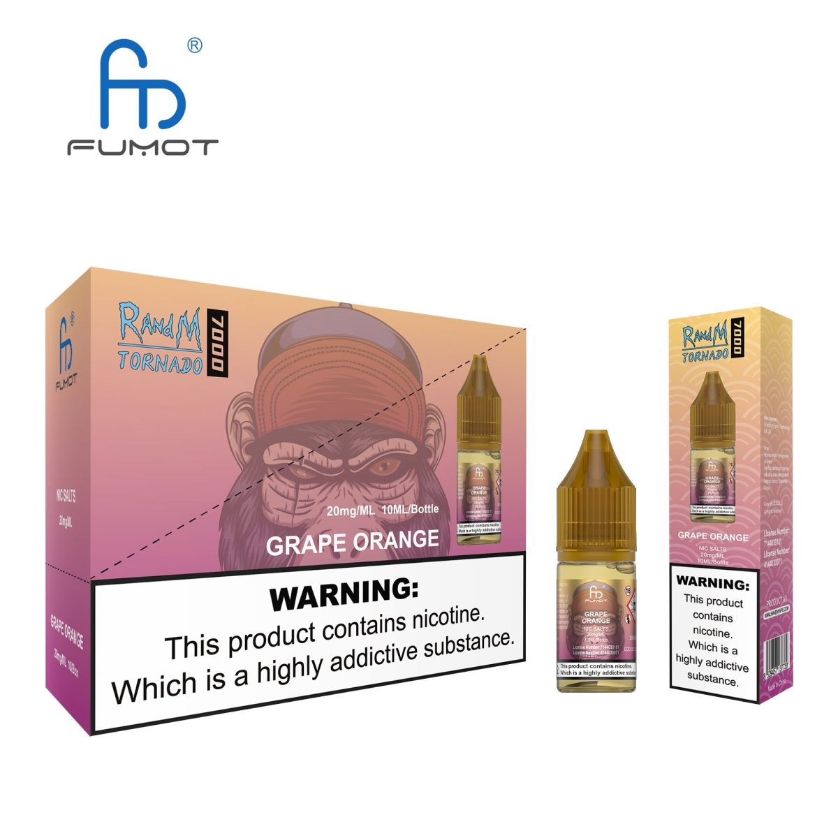 GRAPE ORANGE - R&M NIC SALTS 10MG - Image 1