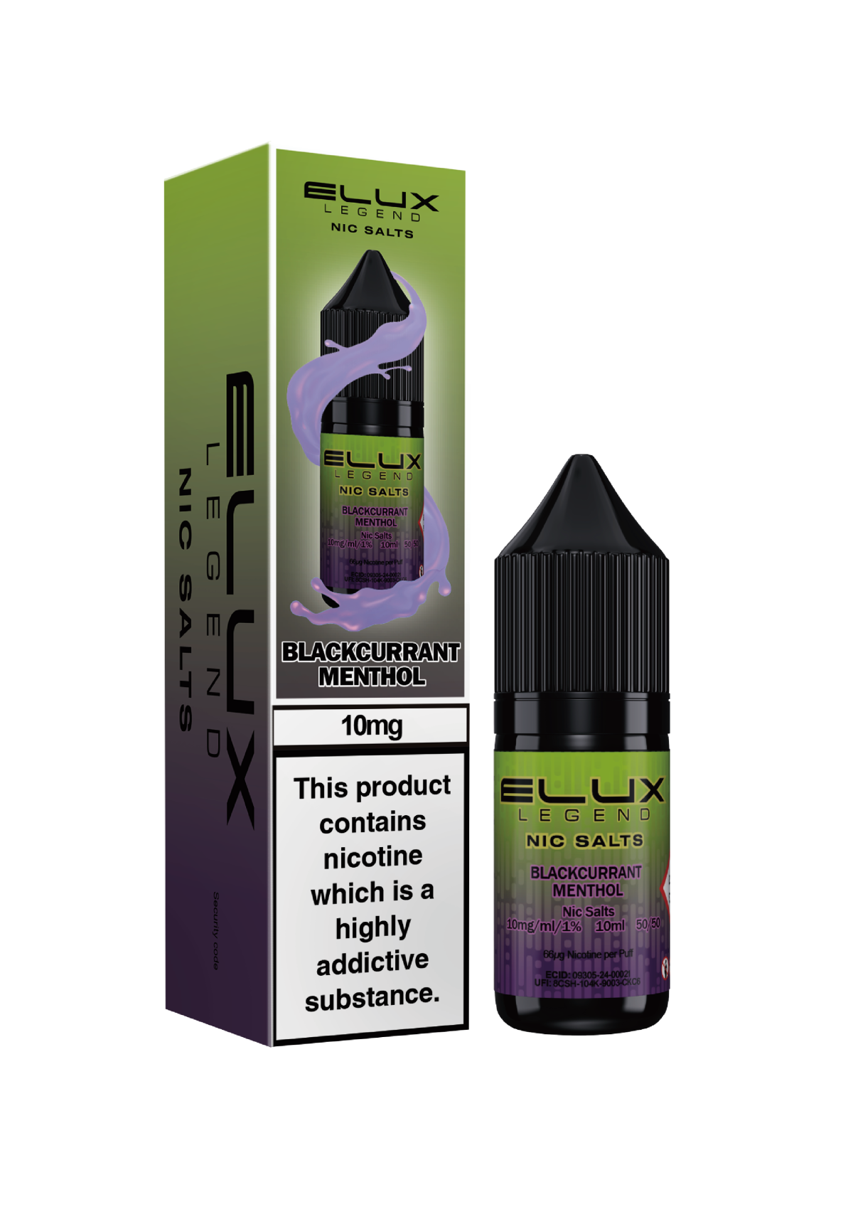 Blackcurrant Menthol - ELUX NIC SALT 10 MG - Image 1
