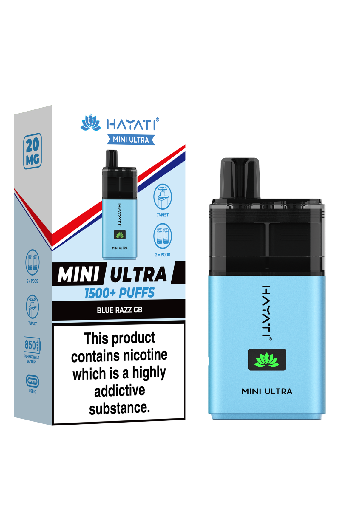 BlueRazzGB_HayatiMiniUltra Blue Razz GB - MINI ULTRA - Image 1