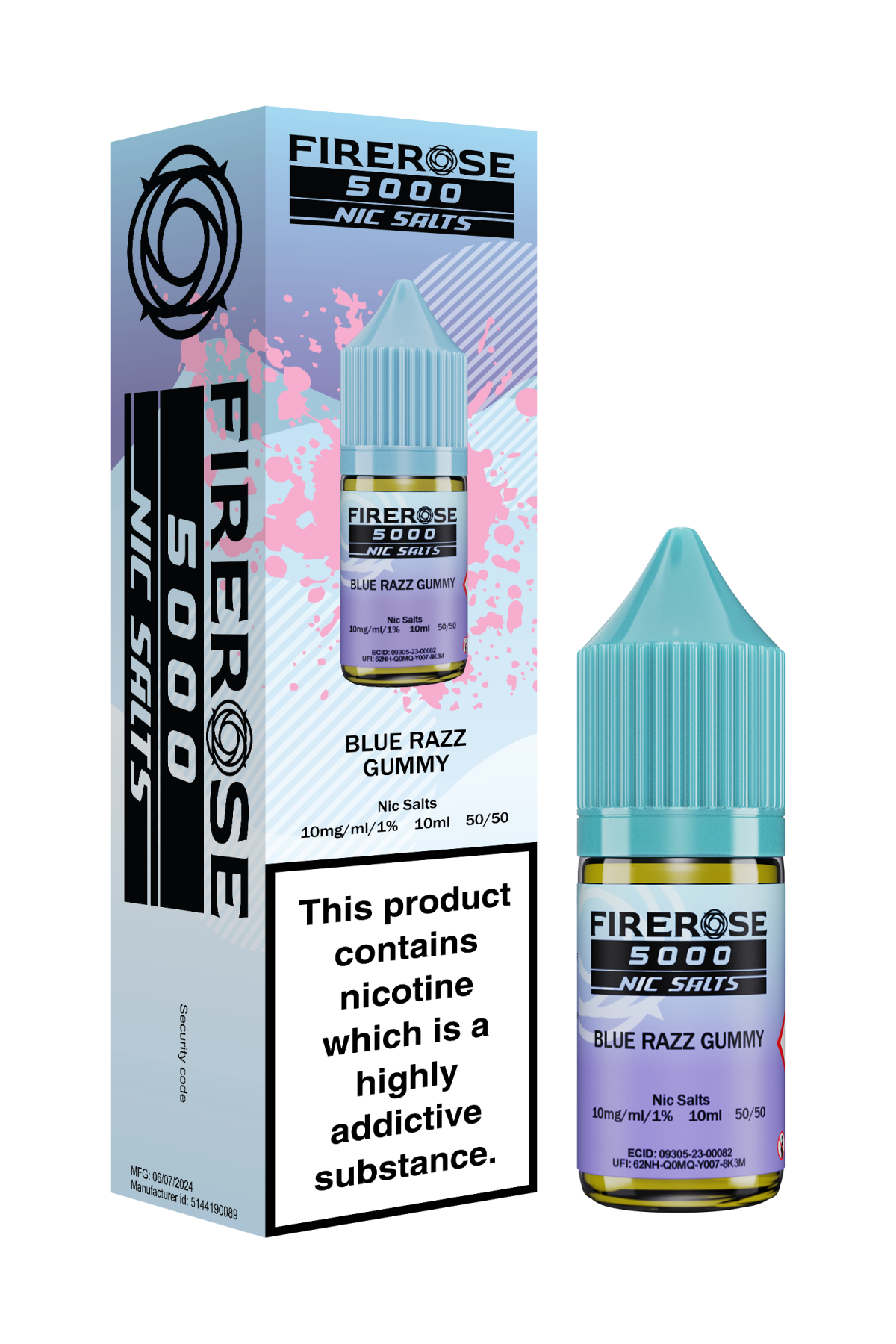 BLUE RAZZ GUMMY - FIREROSE NIC SALTS 10 MG - Image 1