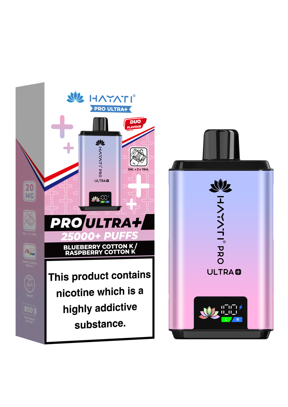 BlueberryCottonKRaspberryCottonK_HayatiProUltra_25000_1_64c69c7d-5bf3-4254-8b75-cd75ce626ea8 BLACKCURRANT COTTON K/BLUE RASPBERRY - HAYATI PRO ULTRA 25K - Image 1