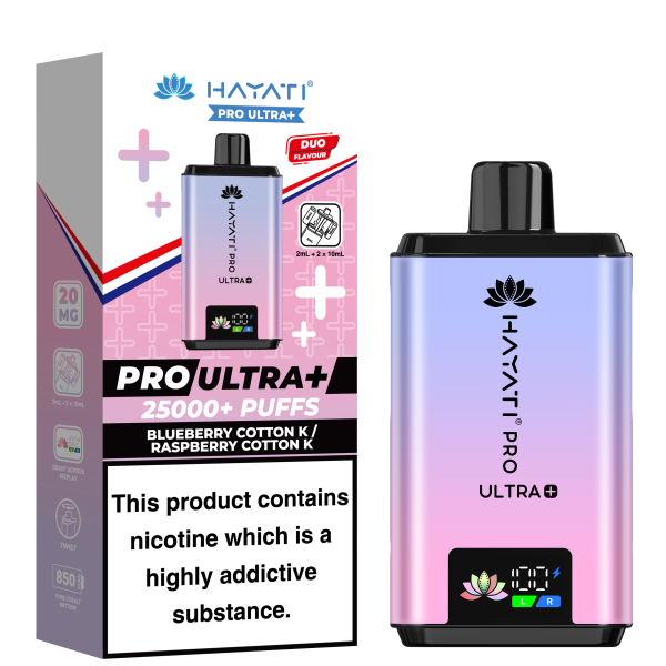 BLACKCURRANT COTTON K/BLUE RASPBERRY - HAYATI PRO ULTRA 25K