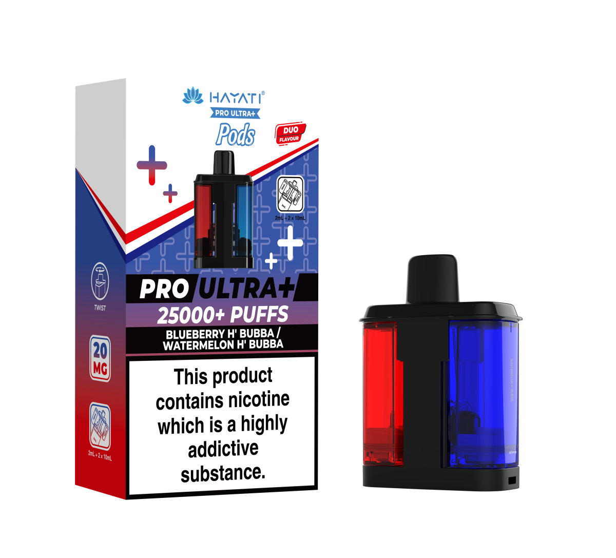 BLUEBERRY H'BUBBA/WATERMELON H'BUBBA - HAYATI PRO ULTRA PODS 25K+ - Image 1