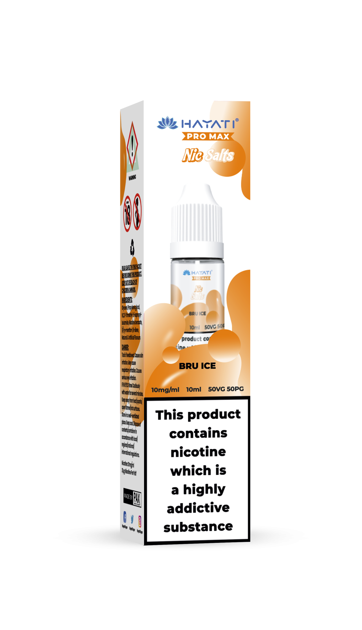 BruIce_HayatiProMaxNicSalts_10mg BRU ICE - HAYATI NIC SALTS 10 MG - Image 1