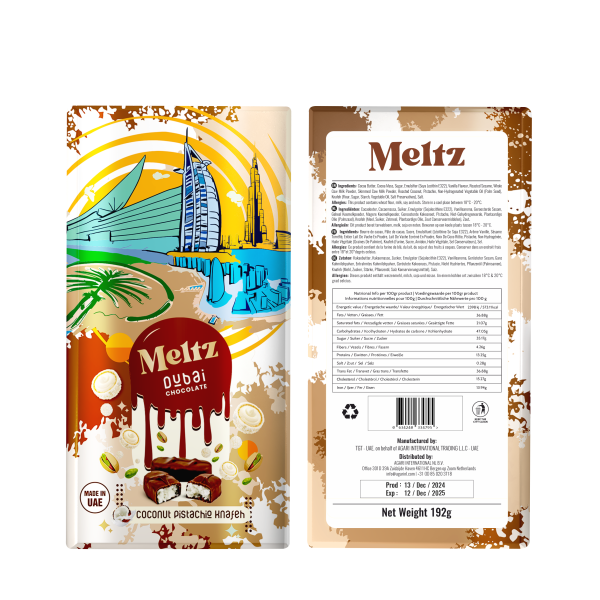 COCONUT DUBAI CHOCLATE 192GRAMS