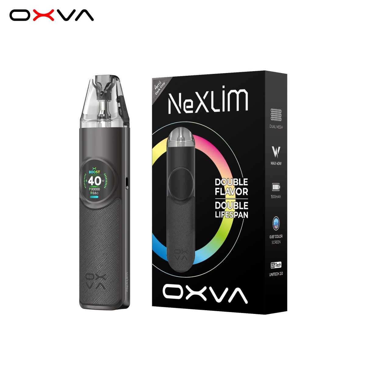 DarkGrey_OXVANeXLIM_DualMeshPod202503 DARK GREY - OXVA NEXLIM - Image 1