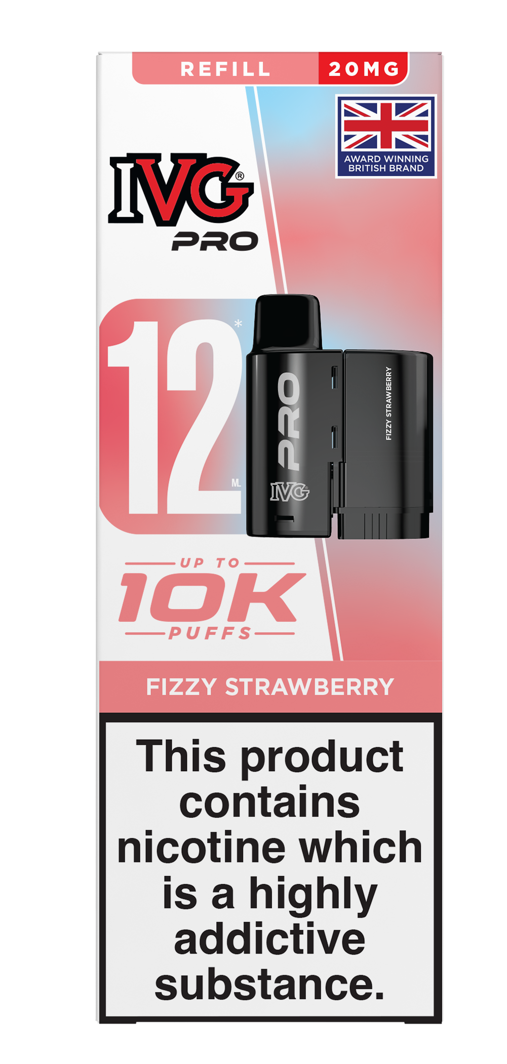 IVG-Pro-12-Refill-Box-Fizzy-Strawberry-Flat FIZZY STRAWBERRY - IVG PRO PODS - Image 1