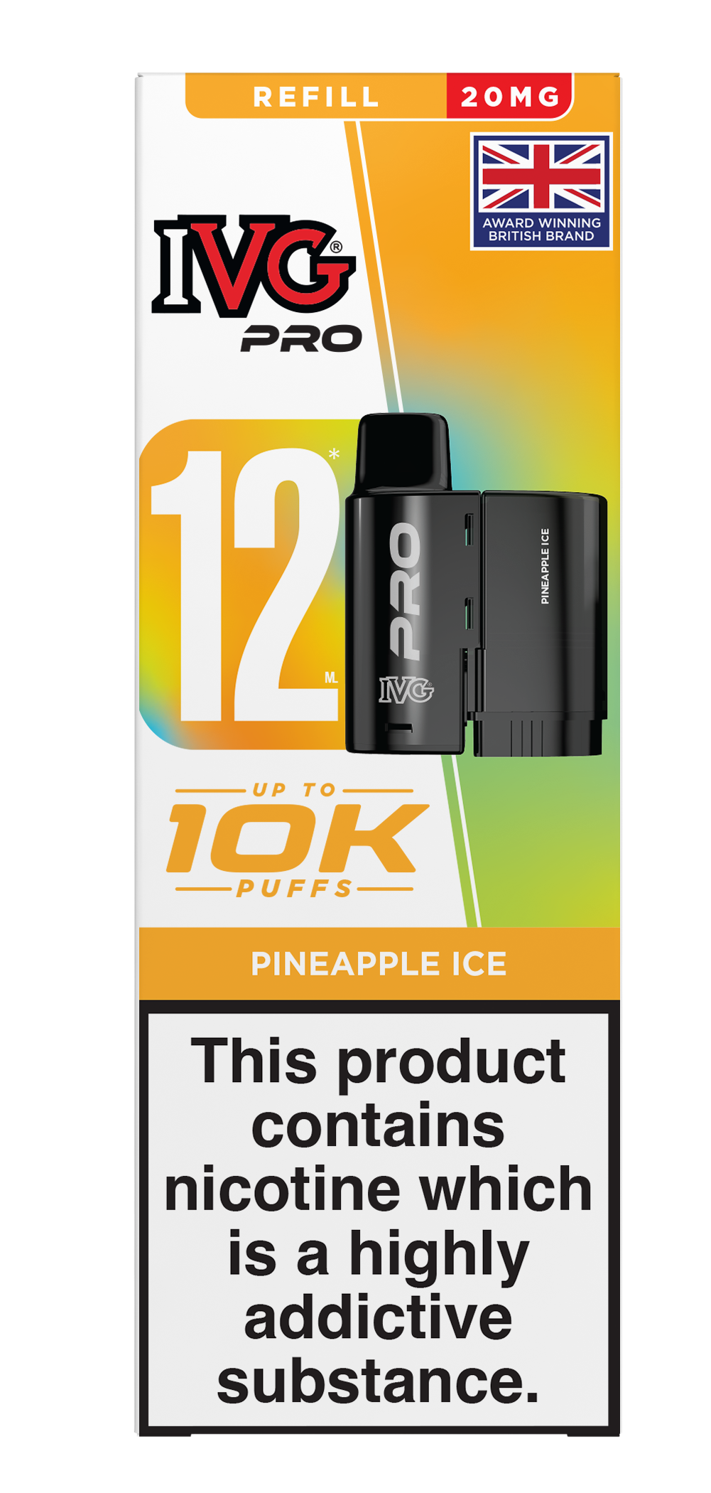 IVG-Pro-12-Refill-Box-Pineapple-Ice-Flat PINEAPPLE ICE - IVG PRO PODS - Image 1