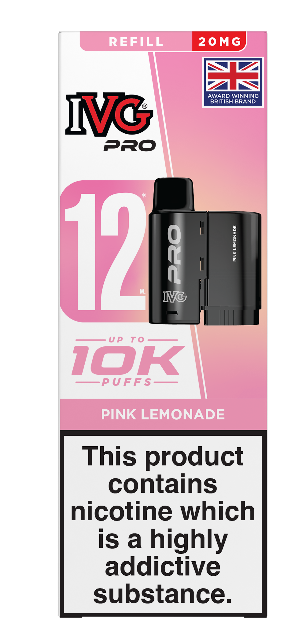 IVG-Pro-12-Refill-Box-Pink-Lemonade-Flat PINK LEMONADE - IVG PRO PODS - Image 1