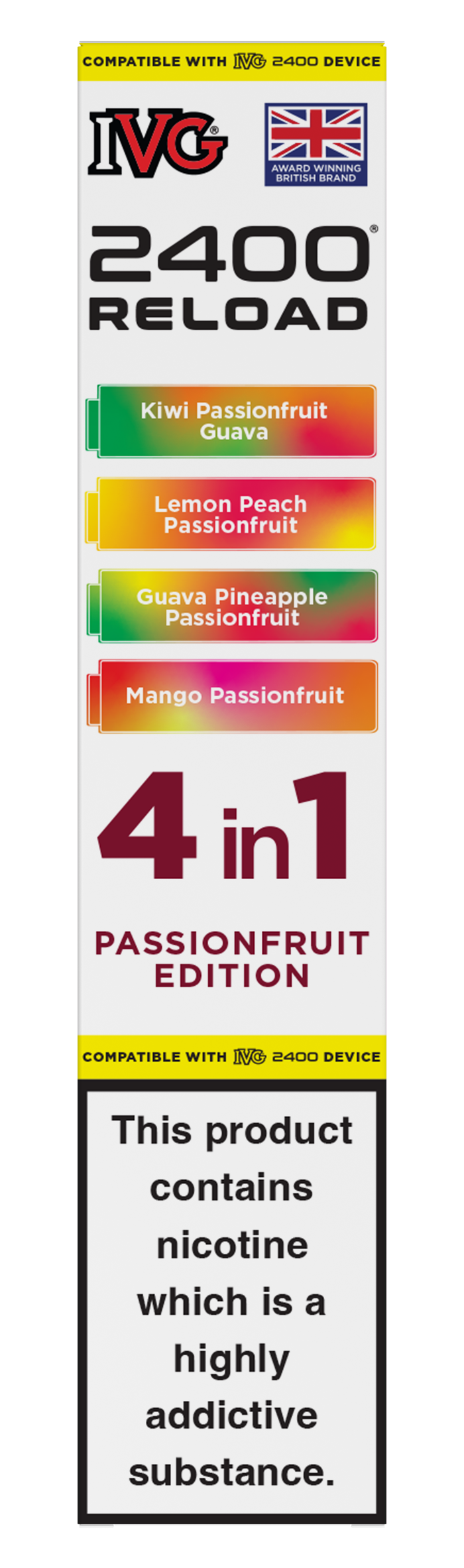 IVG-Reload-Pods-Passionfruit-Edition-Box-Flat_9a736dfe-296e-4862-84b7-6305fe3b996c Passionfruit Edition - IVG 2400 RELOAD POD - Image 1