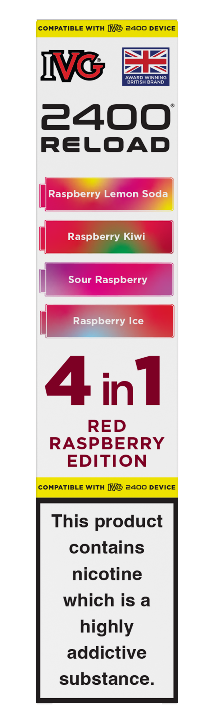 IVG-Reload-Pods-Red-Raspberry-Edition-Box-Flat_7f1561e1-3f32-49d1-895b-0a0f7859d3a0 Red Raspberry Edition - IVG 2400 RELOAD POD - Image 1