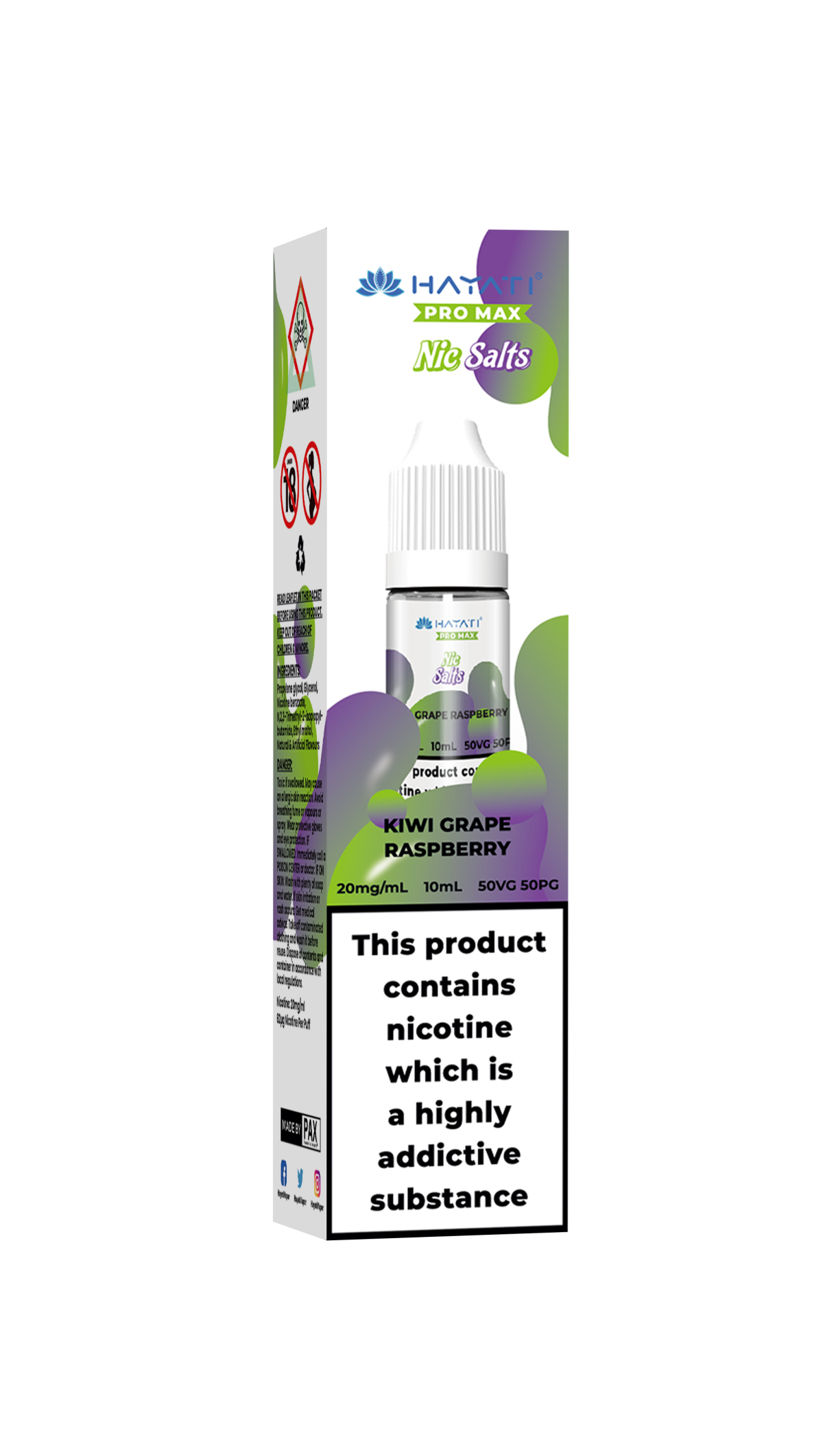 KIWI GRAPE RASPBERRY - HAYATI NIC SALTS 20 MG - Image 1