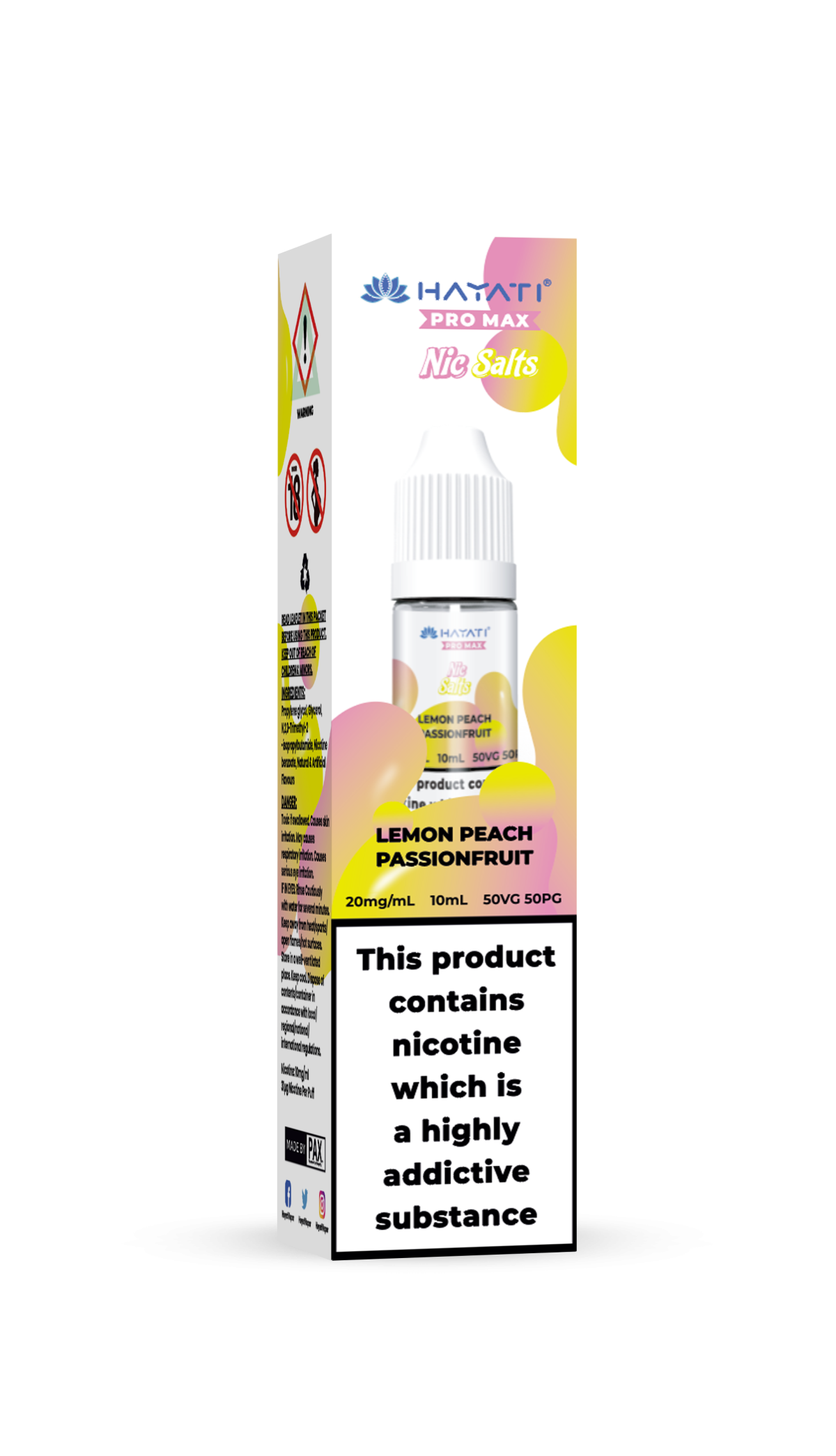 LEMON PEACH PASSIONFRUIT - HAYATI NIC SALTS 20 MG - Image 1