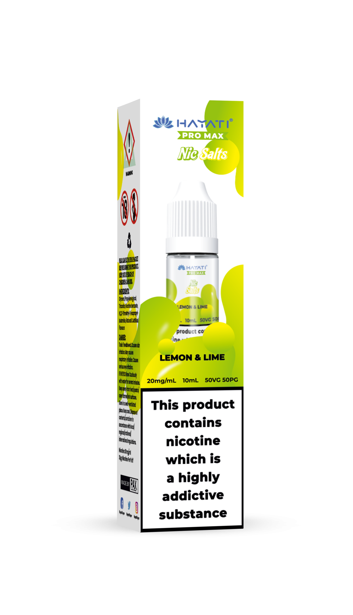 Lemon_Lime_HayatiProMaxNicSalts_ff26013e-63b5-4bbd-82c6-95c20b5ea316 LEMON & LIME - HAYATI NIC SALTS 20 MG - Image 1