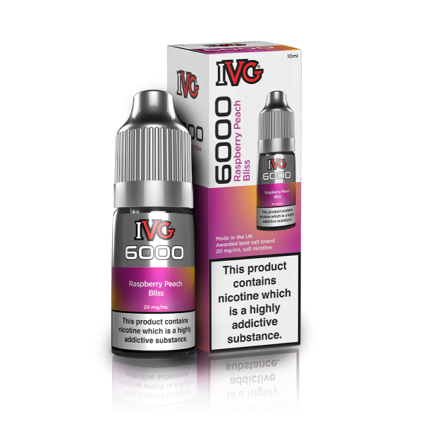 RASPBERRY PEACH BLISS - IVG 6OOO E-LIQUIDS 20MG