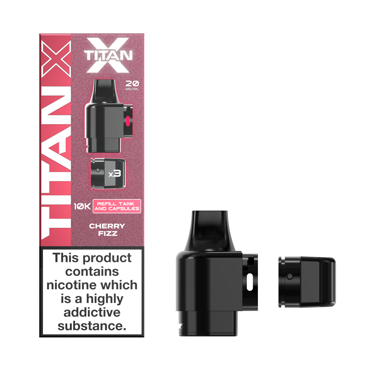 REFILLTANKANDCAPSULES-boxfront-CHERRYFIZZ CHERRY FIZZ - TITAN X POD - Image 1