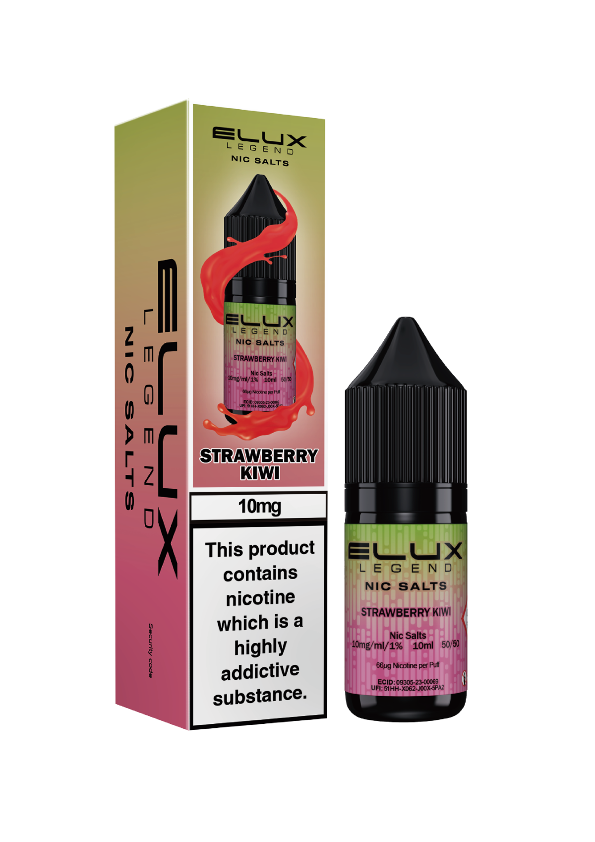 Strawberry Kiwi - ELUX NIC SALT 10 MG - Image 1