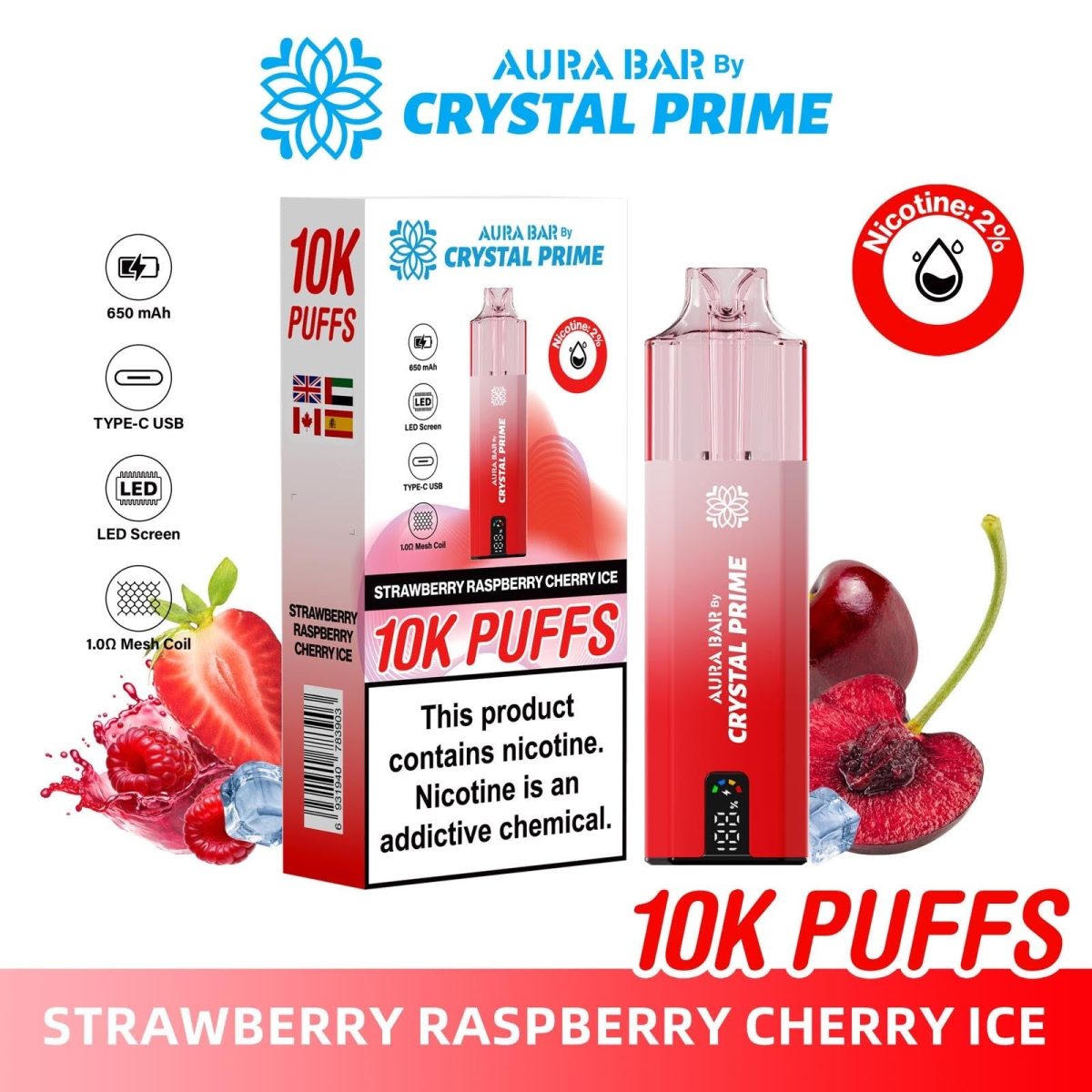 STRAWBERRY RASPBERRY ICE - CRYSTAL PRIME 10K - Image 1