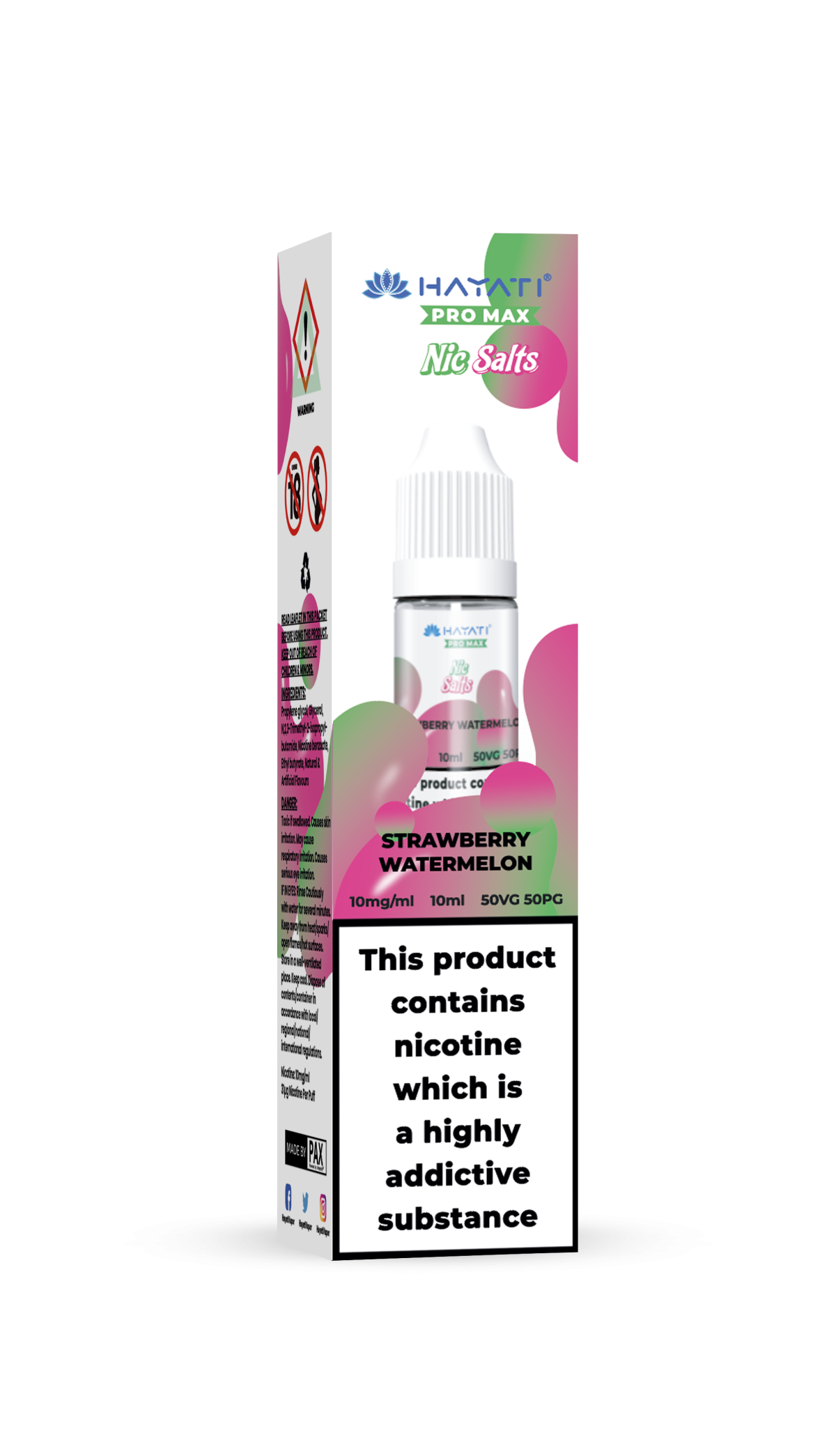 StrawberryWatermelon_HayatiProMaxNicSalts_10mg STRAWBERRY WATERMELON - HAYATI NIC SALTS 10 MG - Image 1