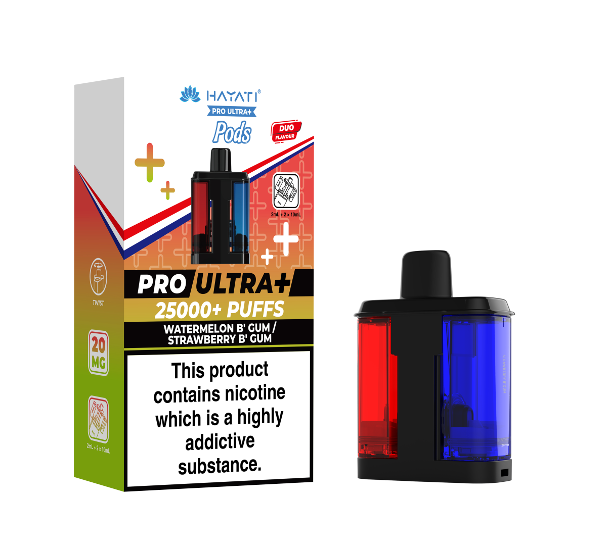 WATERMELONB'GUM/STRAWBERRY B'GUM - HAYATI PRO ULTRA PODS 25K+ - Image 1