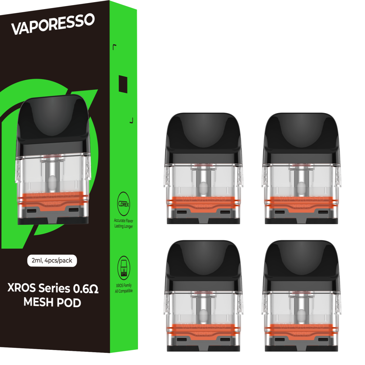 VAPORESSO REPLACEMENT PODS - 0.6 PACK OF 4 - Image 1